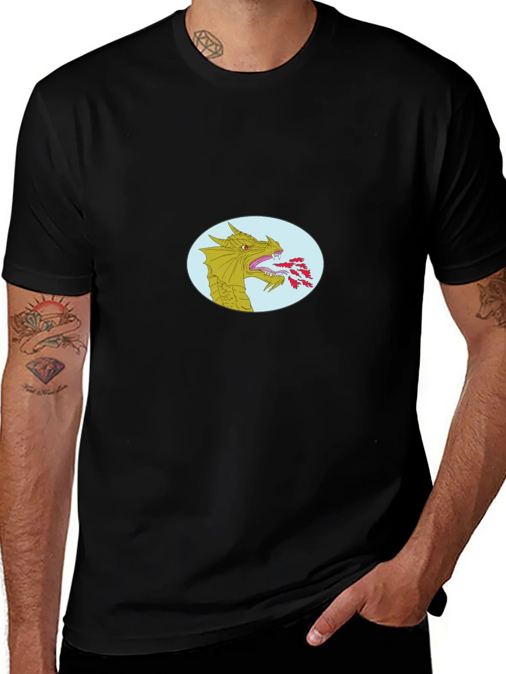 Dragon Fire T-Shirt - Black Cotton Blend product image 1