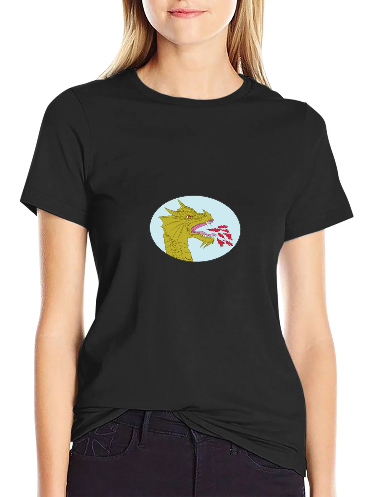 Dragon Fire T-Shirt - Black Cotton Blend product image 2