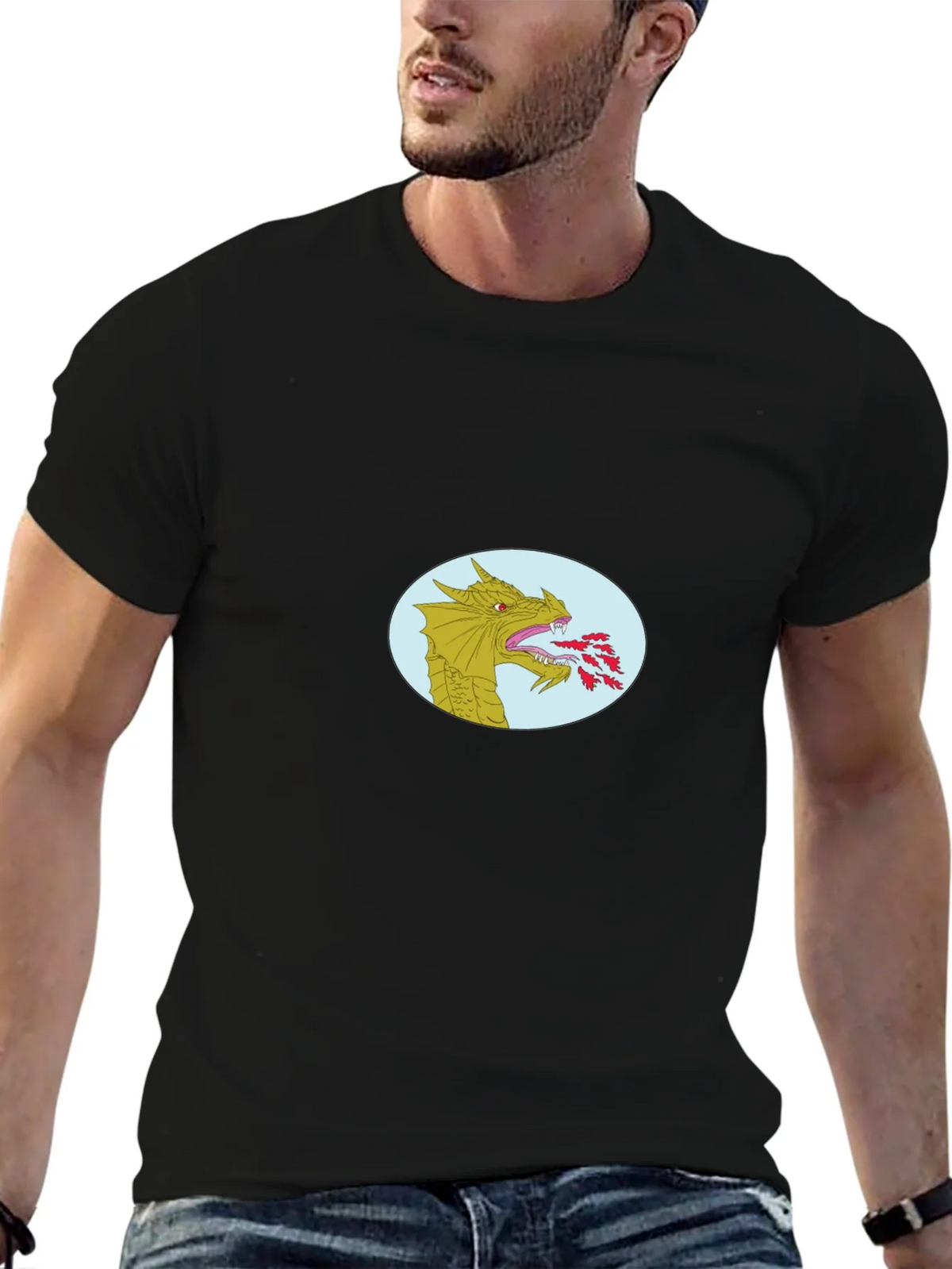 Dragon Fire T-Shirt - Black Cotton Blend product image 6