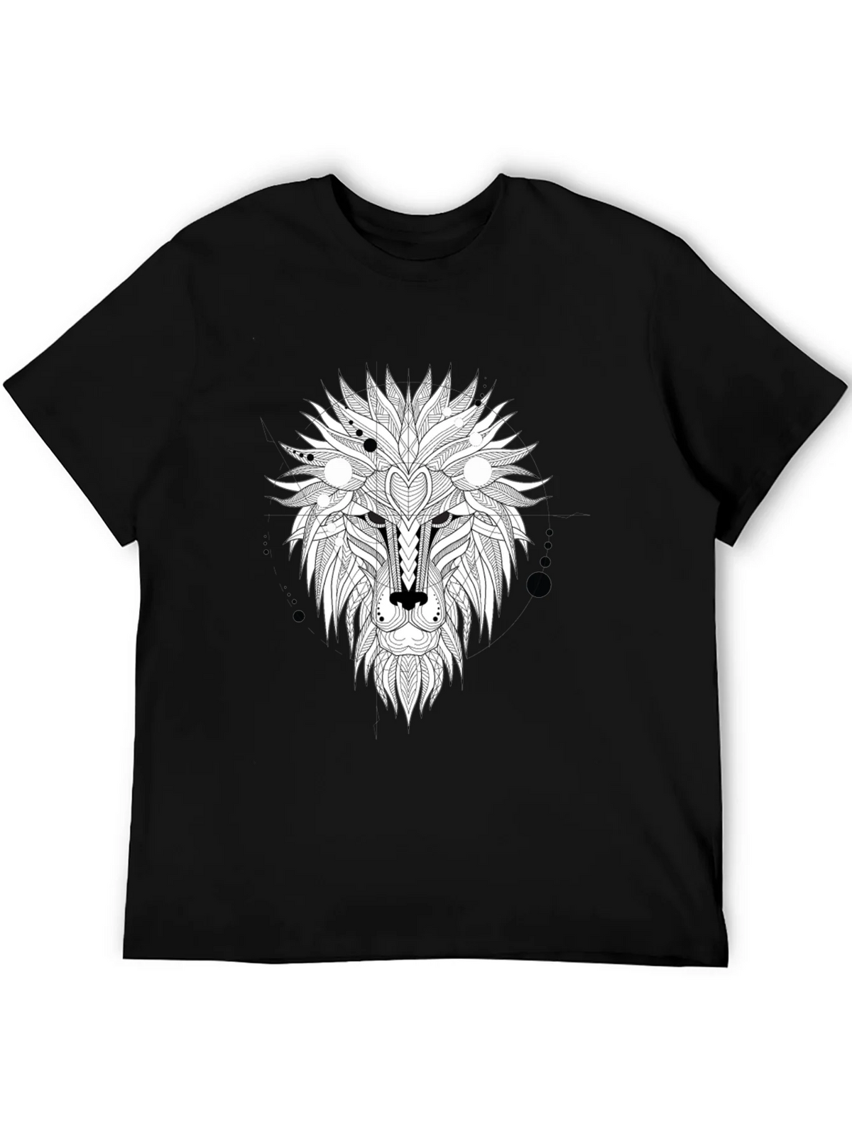Abstract Lion Head Graphic Tee - Black product image 5