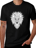 Abstract Lion Head Graphic Tee - Black product image 1