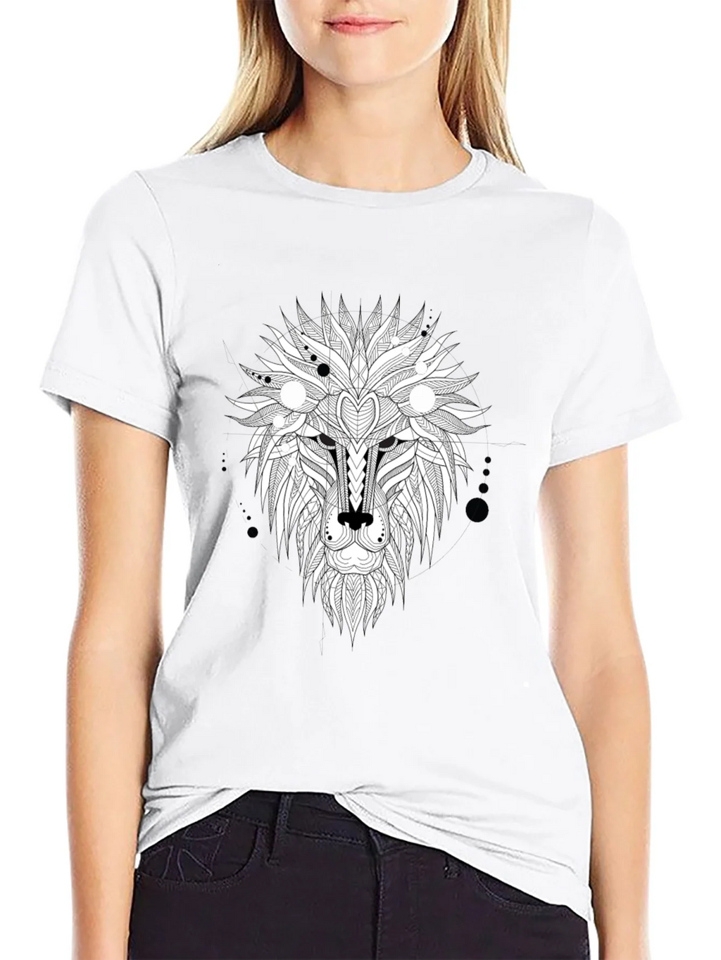 Abstract Lion Head Graphic Tee - Black product image 8