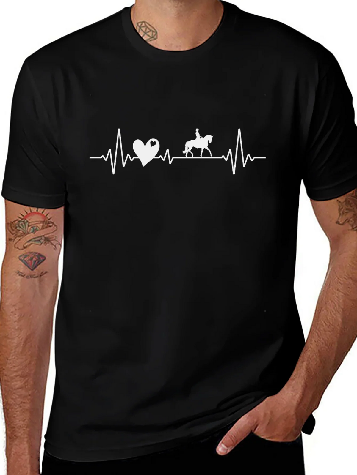 Horse Riding Heartbeat T-Shirt - Equestrian Love product image 1