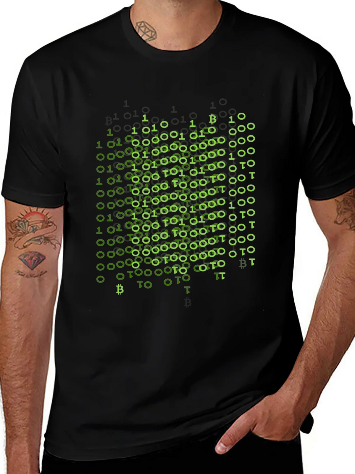 Binary Bitcoin T-Shirt - Crypto Style product image 1