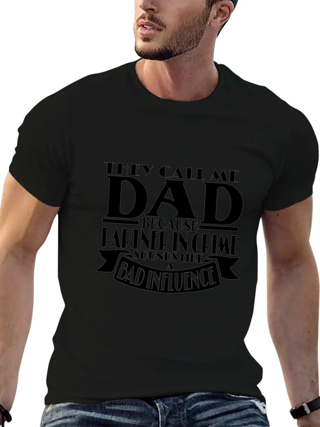 Dad Partner in Crime T-Shirt - Black Novelty Tee product image 5