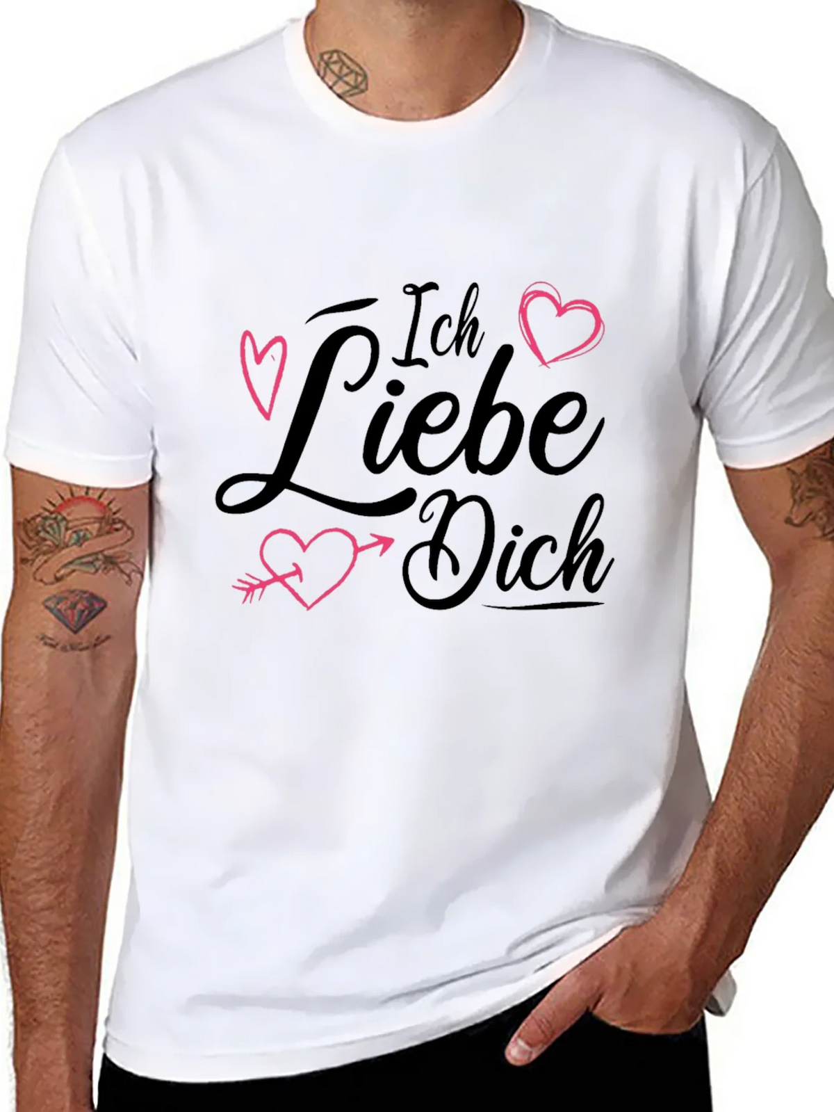 Ich Liebe Dich T-Shirt - Black Heart Design product image 7