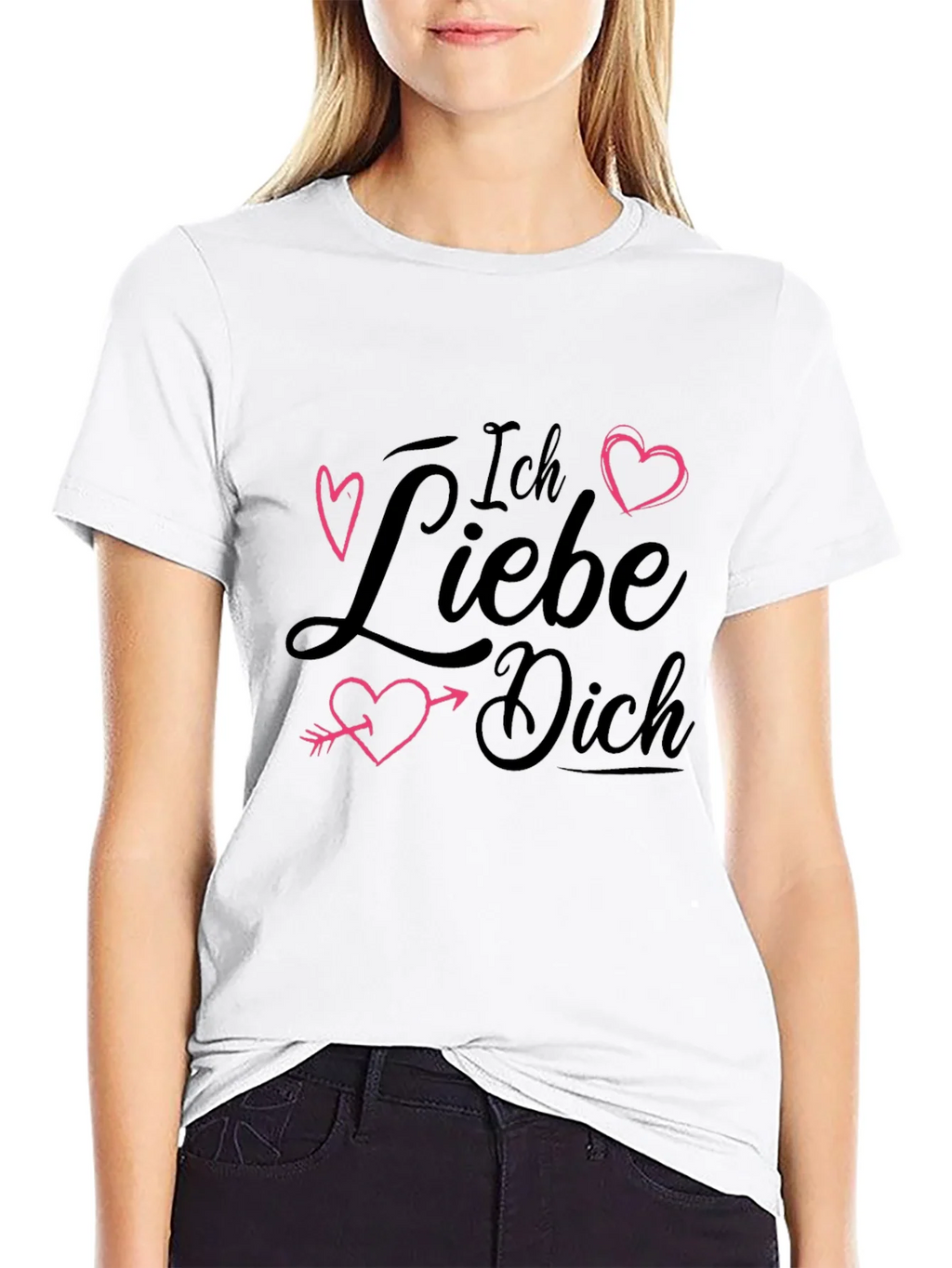 Ich Liebe Dich T-Shirt - Black Heart Design product image 8