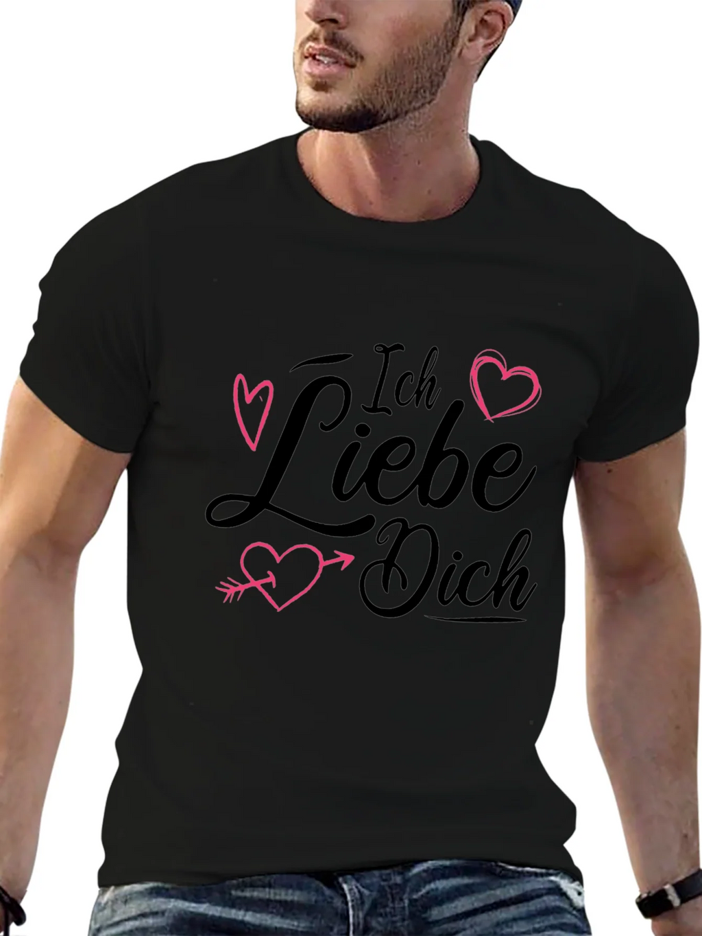 Ich Liebe Dich T-Shirt - Black Heart Design product image 6