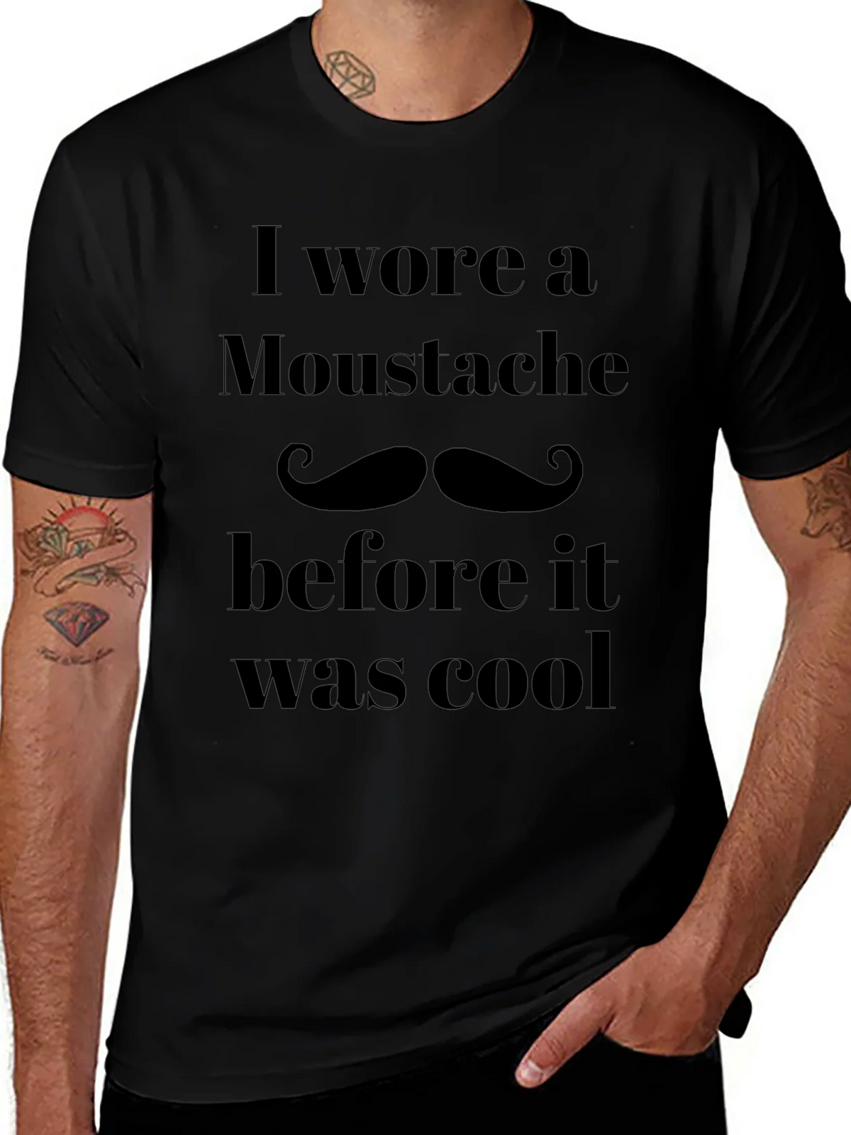 Funny Mustache T-Shirt - I Wore a Moustache Before it Was product image 1