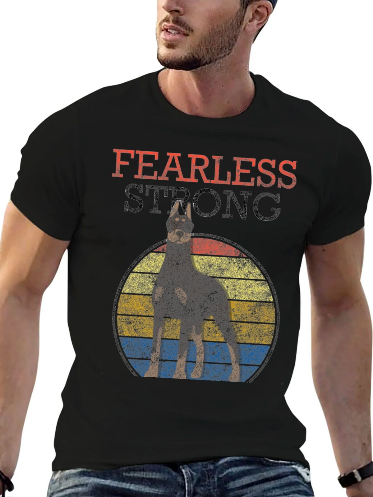Fearless Strong Doberman Dog Graphic Tee product image 1