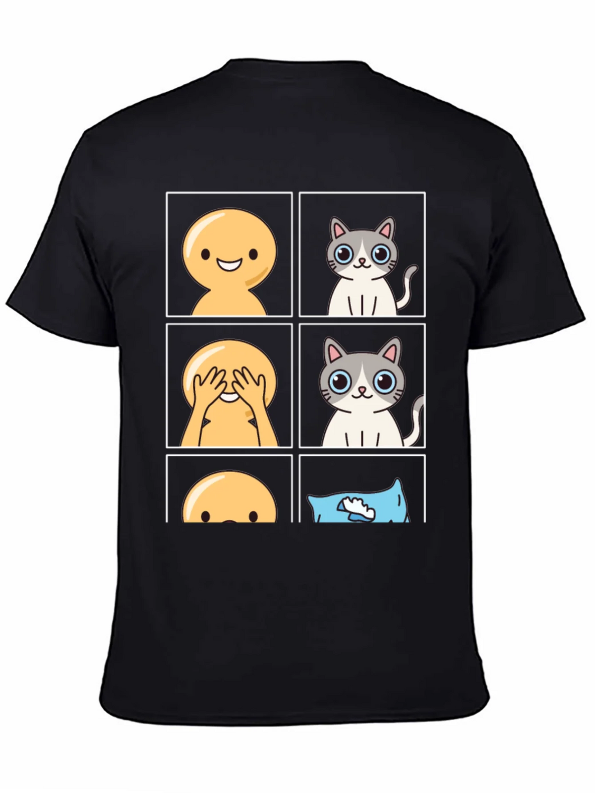 Peek-a-Boo Emoji Cat T-Shirt product image 4