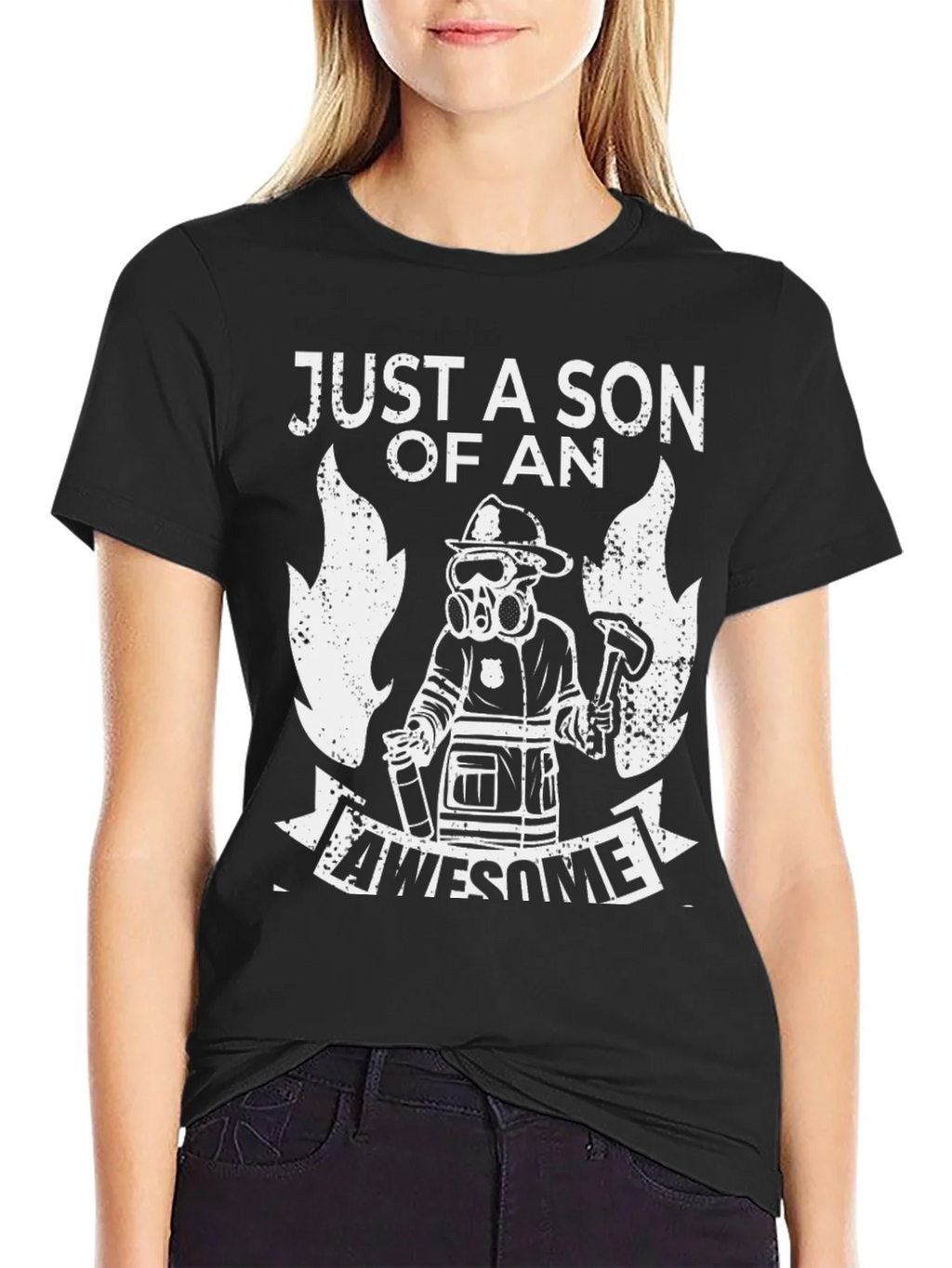 Firefighter Son T-Shirt Awesome Fireman Dad Gift product image 2