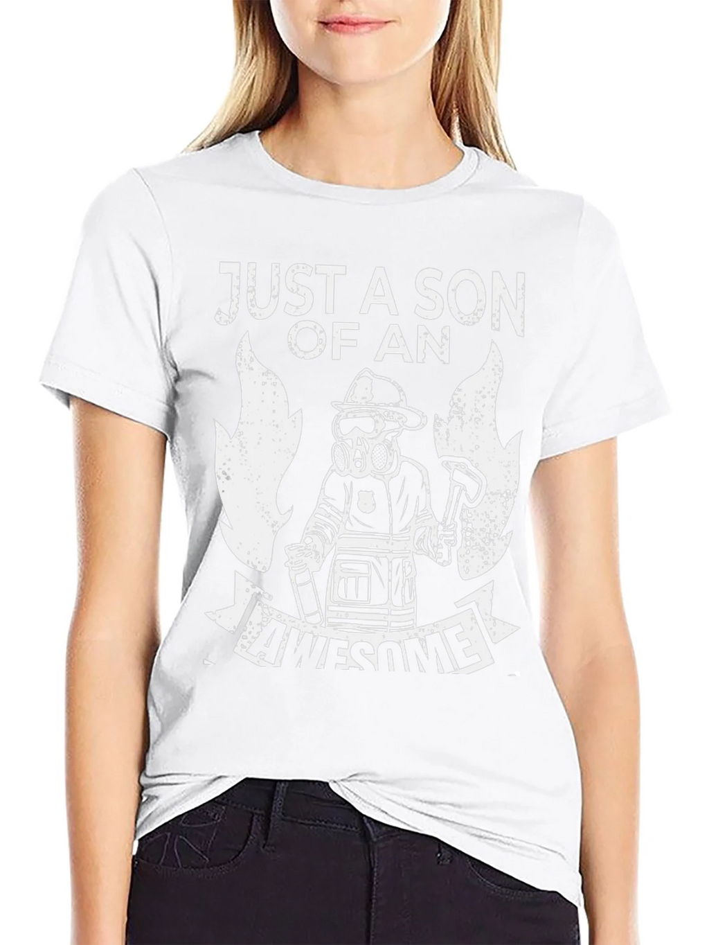 Firefighter Son T-Shirt Awesome Fireman Dad Gift product image 7