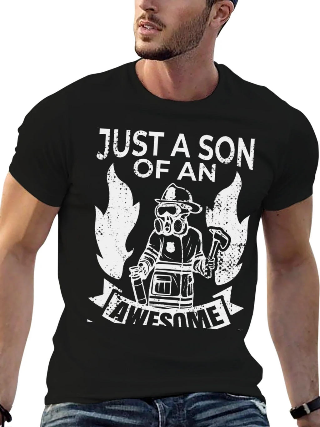 Firefighter Son T-Shirt Awesome Fireman Dad Gift product image 5