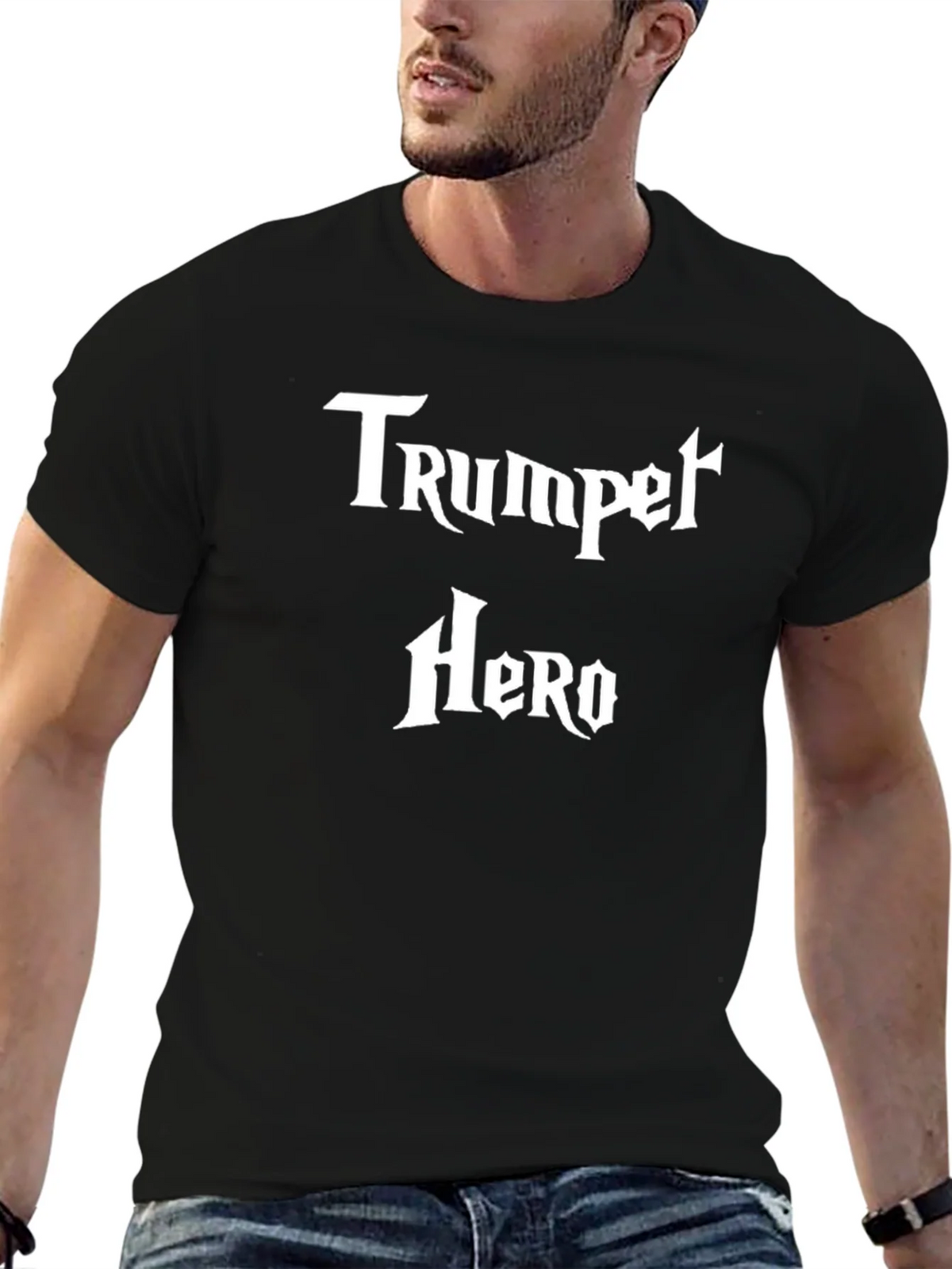 Trumpet Hero Graphic T-Shirt - Black product image 4