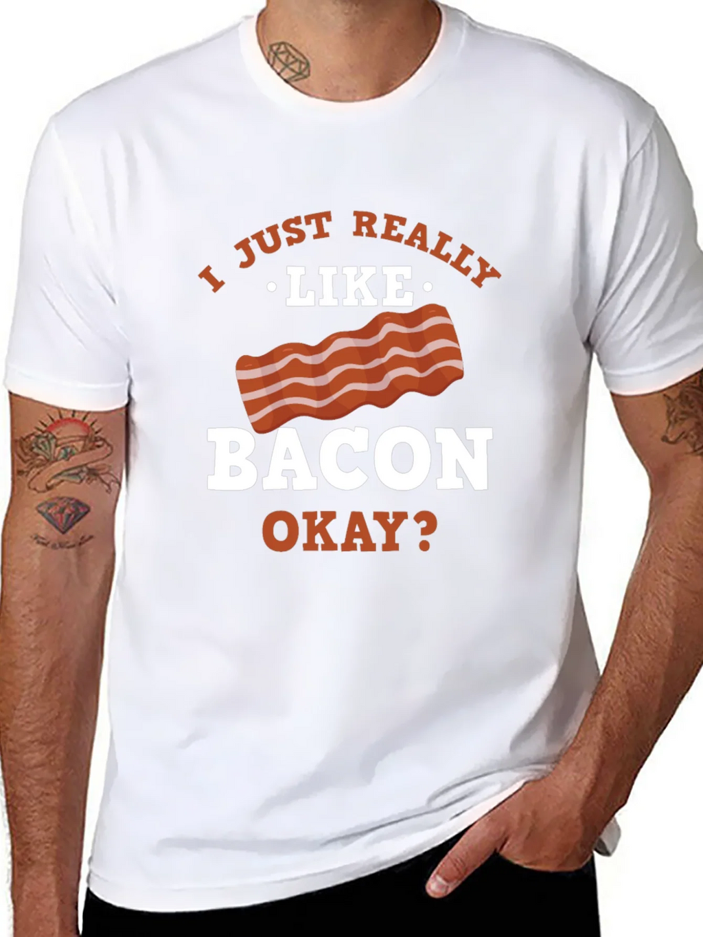 Funny Bacon Lover T-Shirt - I Just Really Like Okay? product image 7