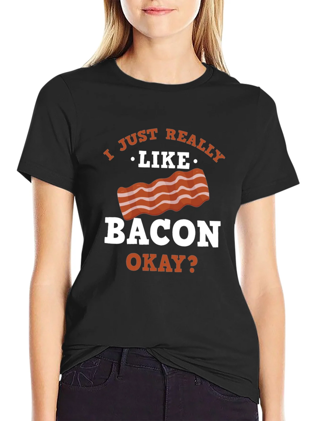 Funny Bacon Lover T-Shirt - I Just Really Like Okay? product image 2