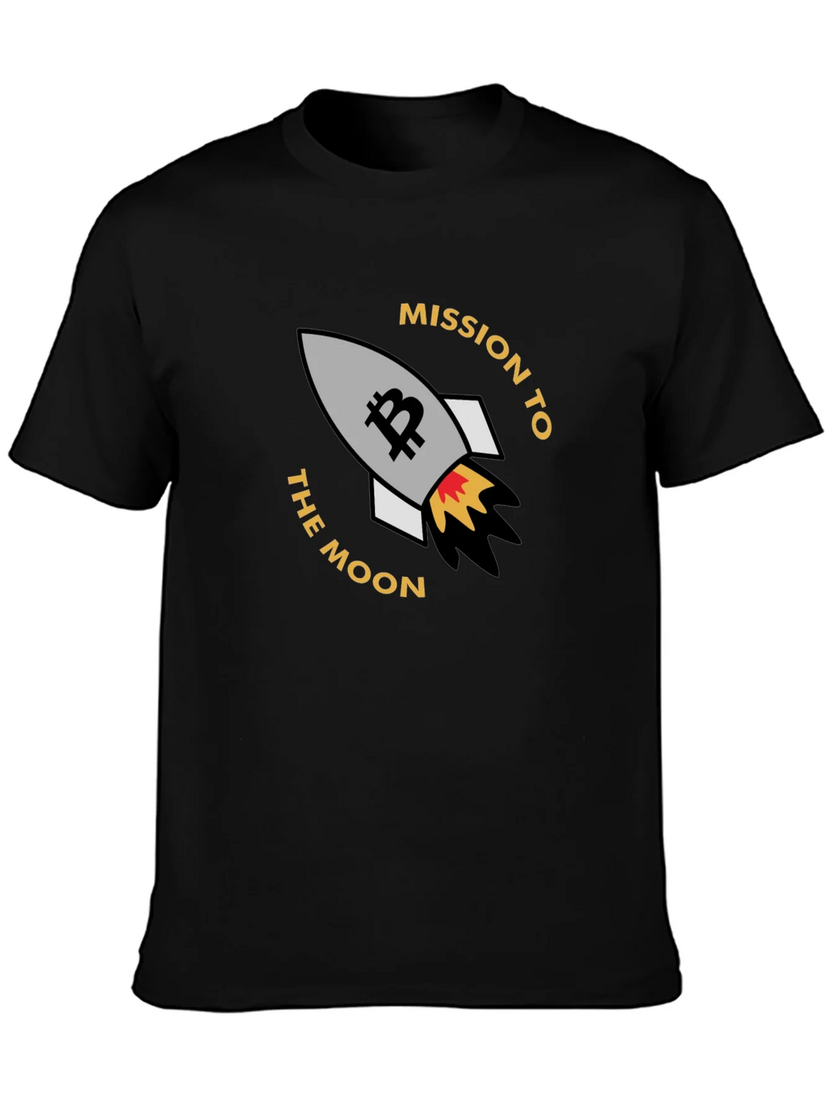 Bitcoin Mission To The Moon Black T-Shirt product image 2
