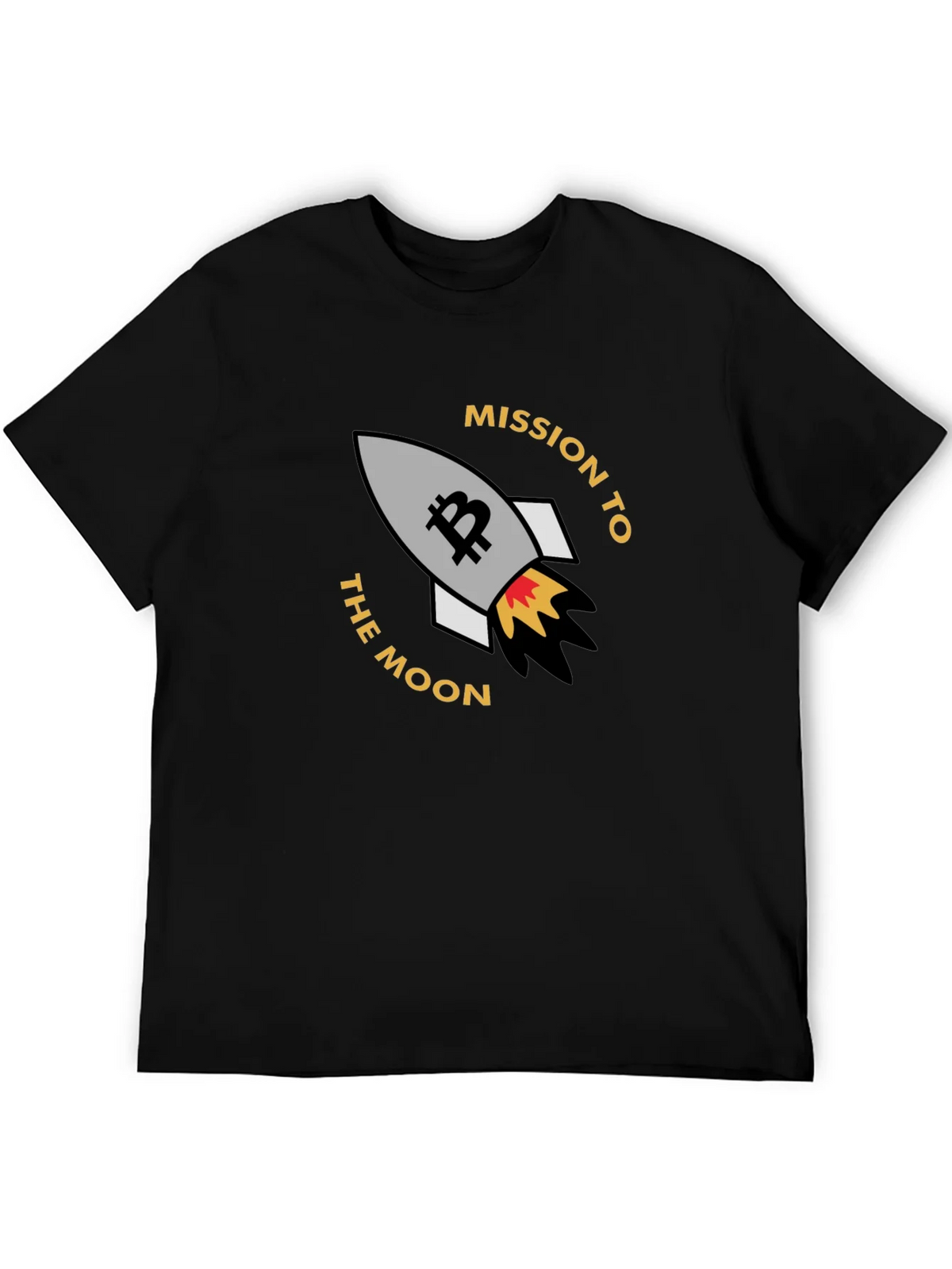 Bitcoin Mission To The Moon Black T-Shirt product image 4
