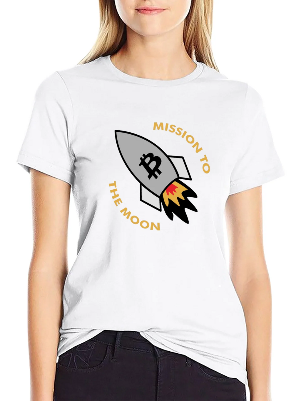 Bitcoin Mission To The Moon Black T-Shirt product image 5