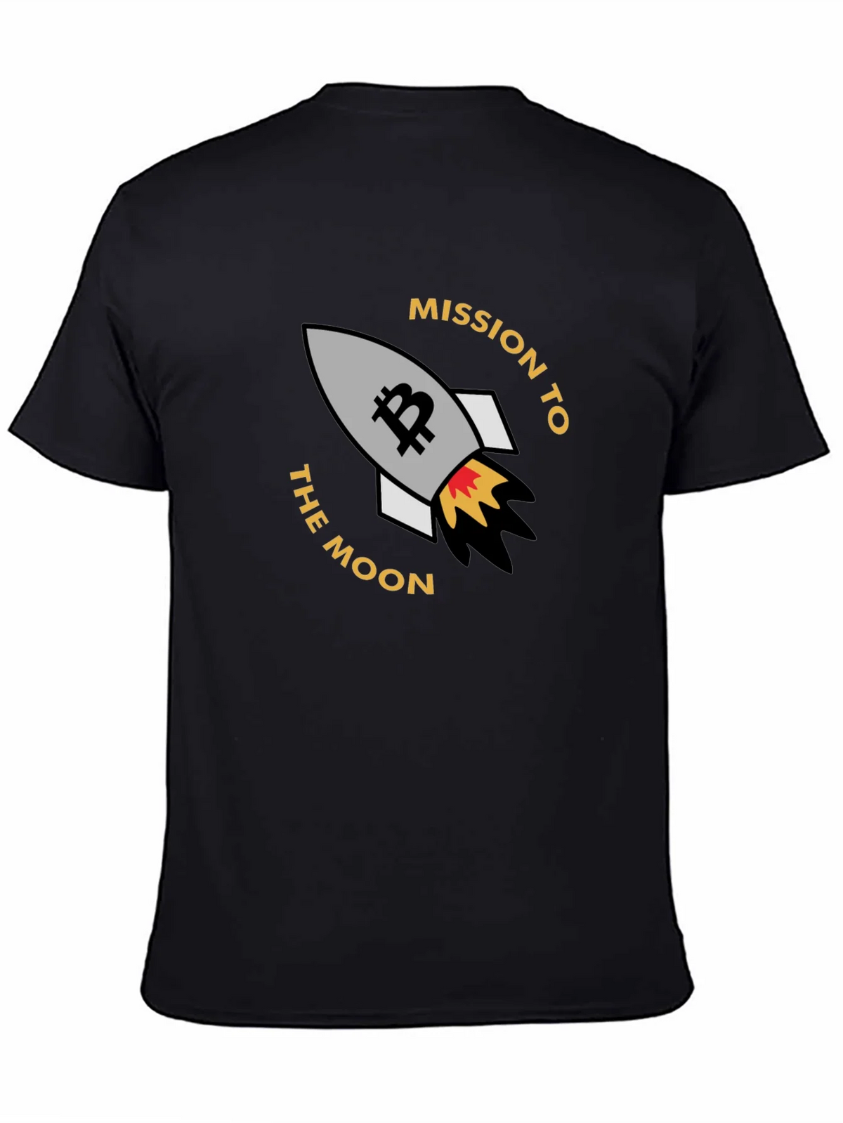 Bitcoin Mission To The Moon Black T-Shirt product image 3