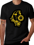 Celestial Sun & Moon Graphic T-Shirt - Black product image 1
