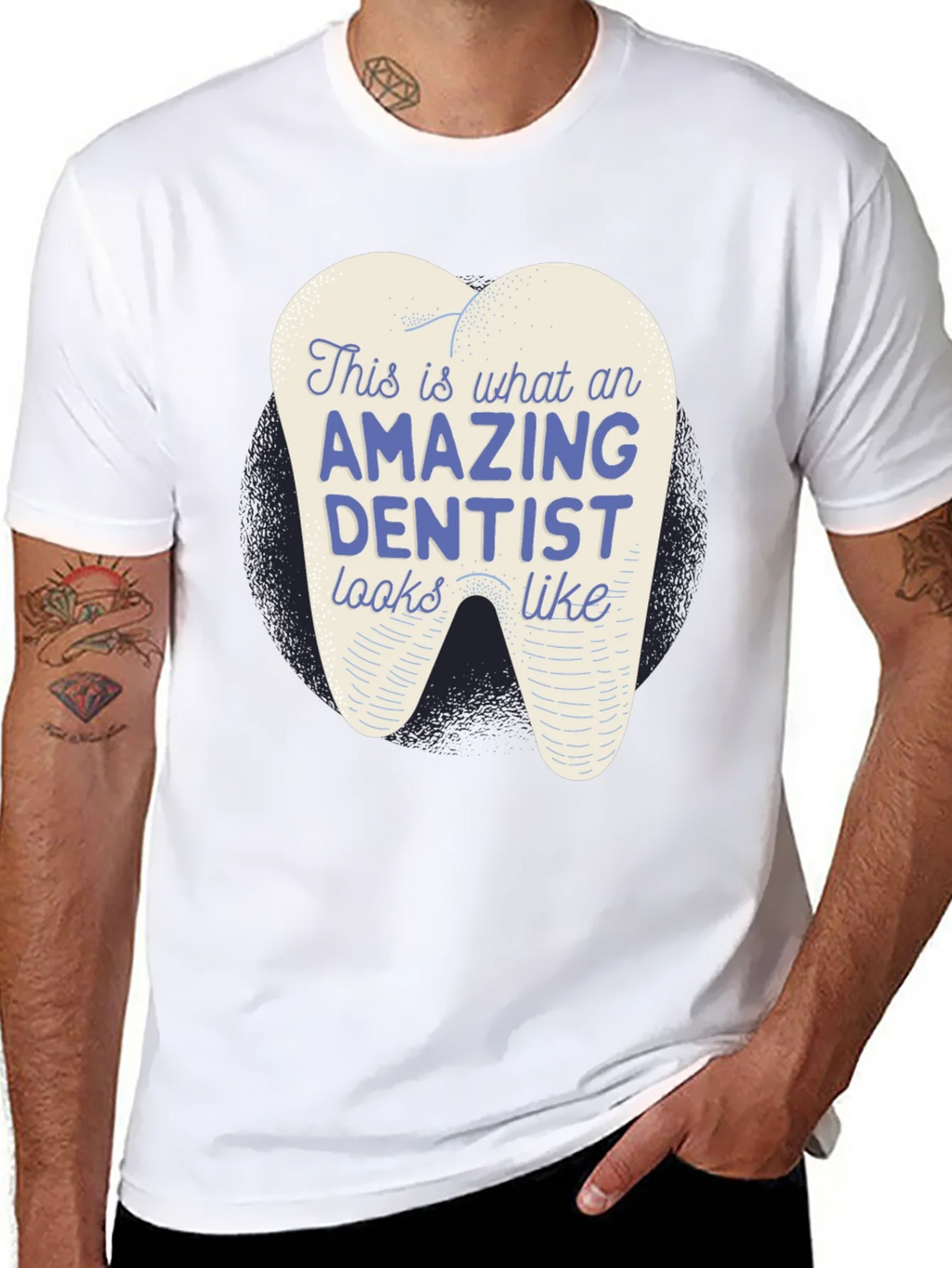 Amazing Dentist Graphic T-Shirt - Black Cotton Tee product image 7