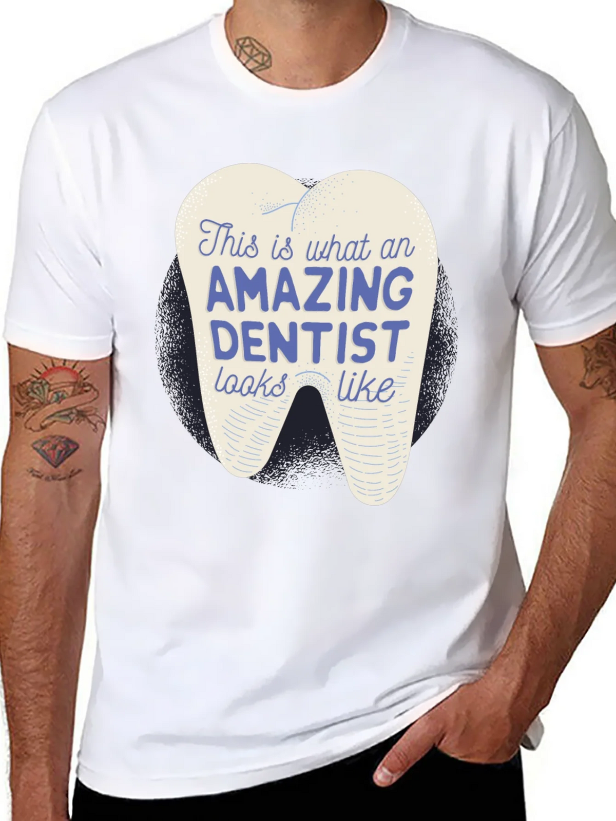 Amazing Dentist Graphic T-Shirt - Black Cotton Tee product image 7