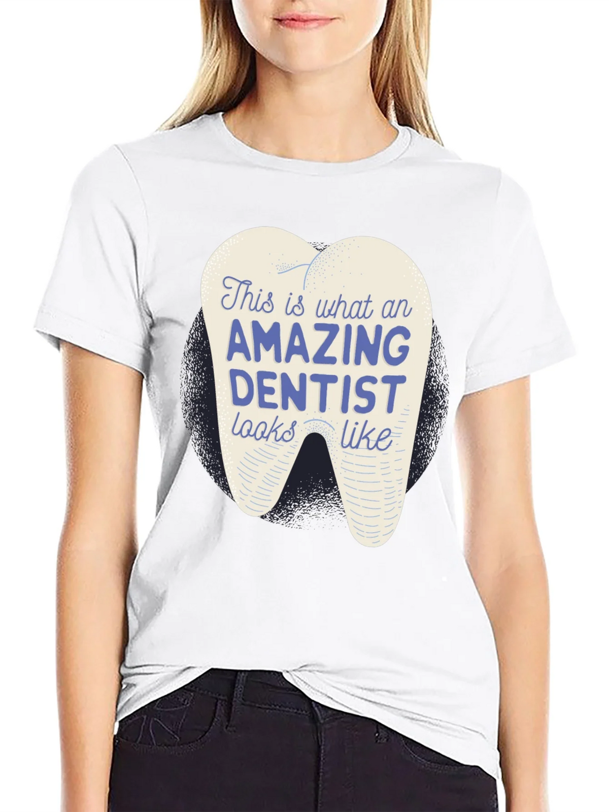 Amazing Dentist Graphic T-Shirt - Black Cotton Tee product image 8