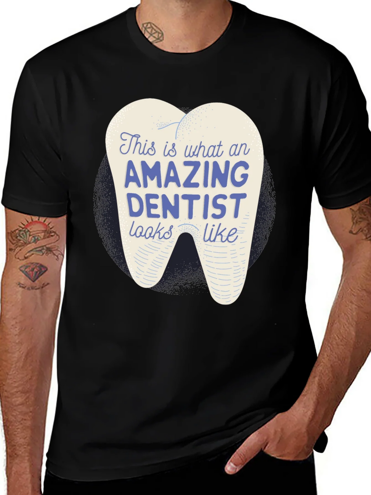 Amazing Dentist Graphic T-Shirt - Black Cotton Tee product image 1