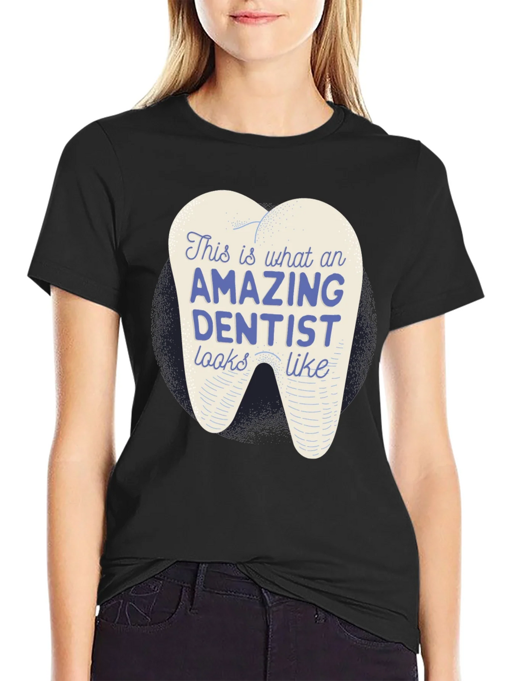Amazing Dentist Graphic T-Shirt - Black Cotton Tee product image 2