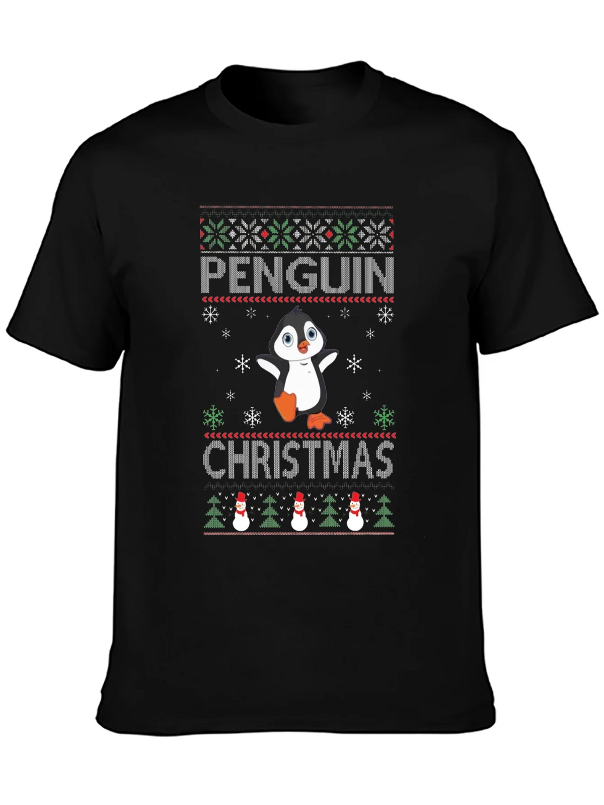 Penguin Christmas T-Shirt Ugly Sweater Holiday product image 3