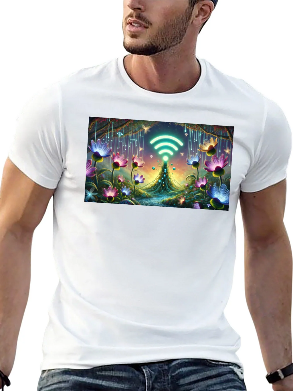 WiFi Fairy Garden Black T-Shirt product image 12