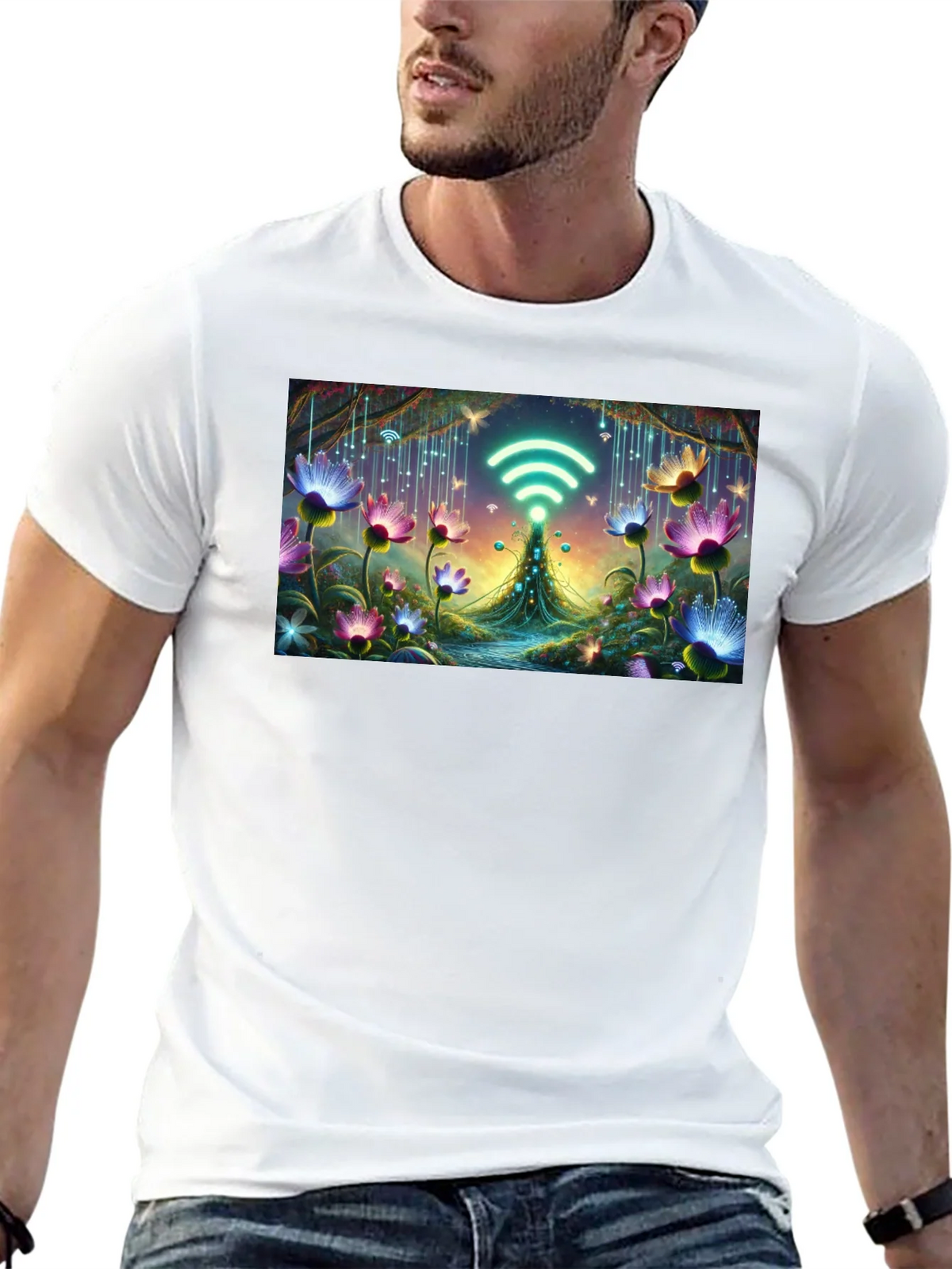 WiFi Fairy Garden Black T-Shirt product image 12