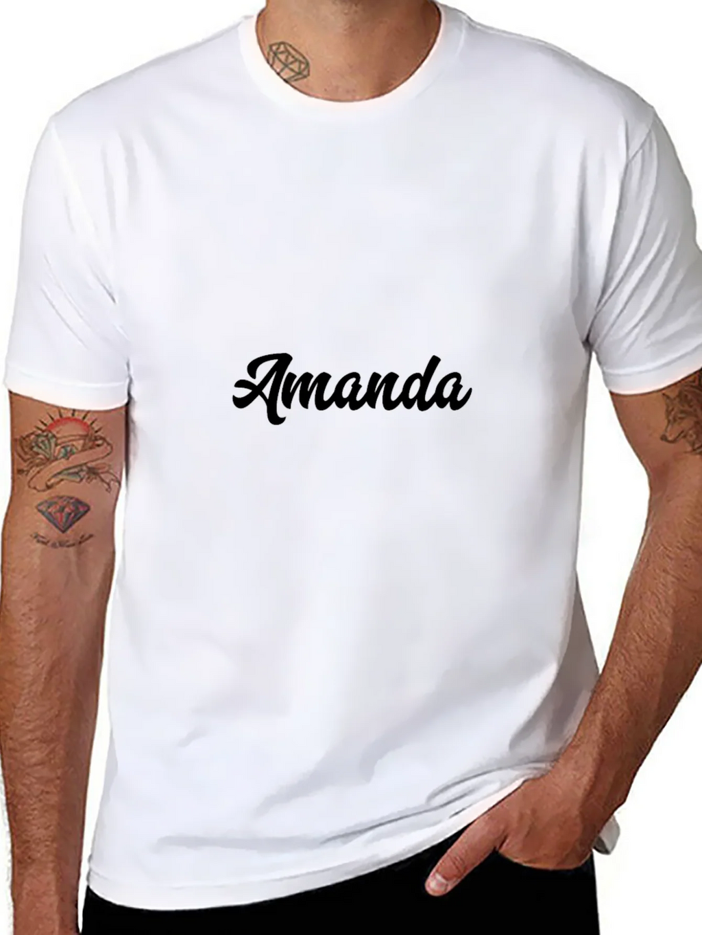 Amanda Custom Name T-Shirt - Stylish Black Tee product image 7