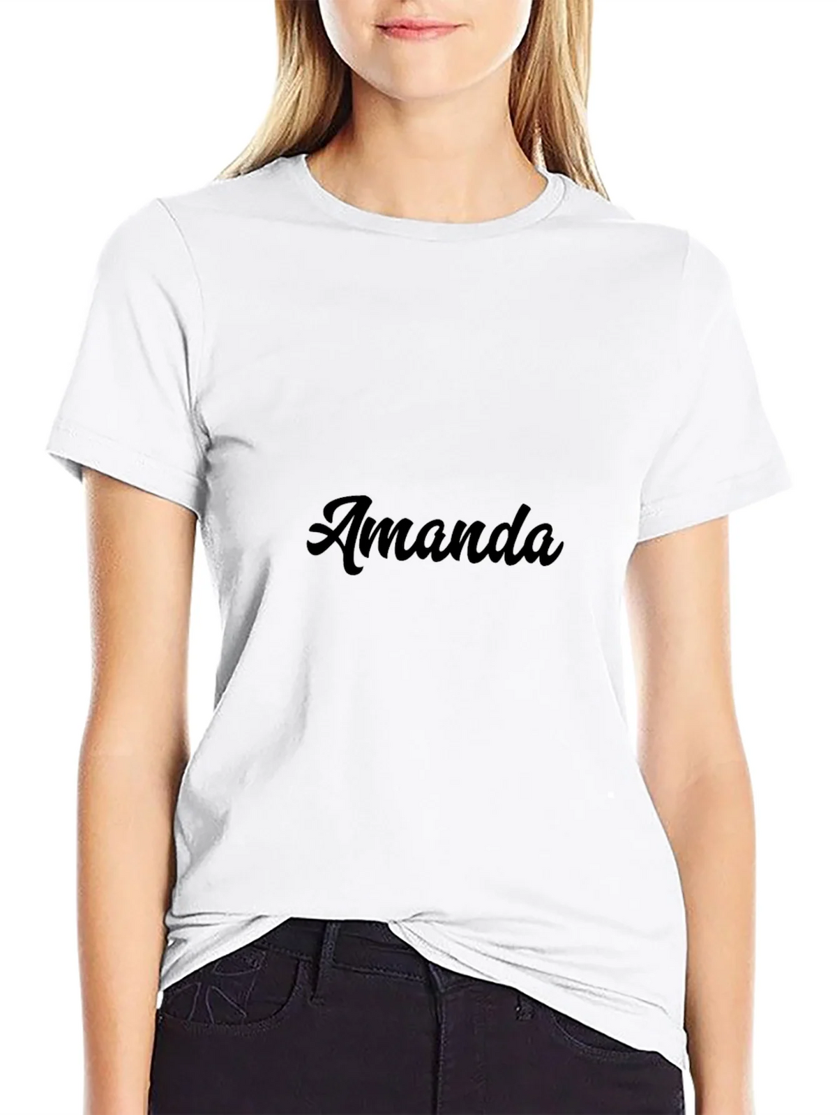 Amanda Custom Name T-Shirt - Stylish Black Tee product image 8