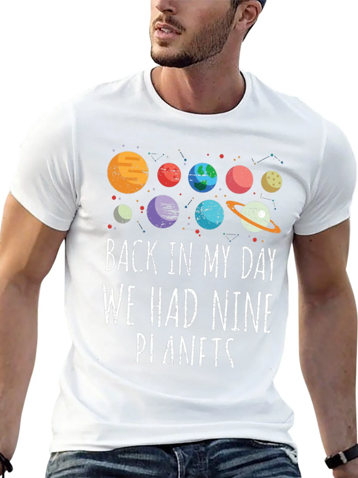 Retro Nine Planets Graphic T-Shirt product image 11