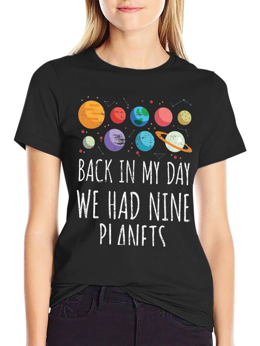 Retro Nine Planets Graphic T-Shirt product image 2