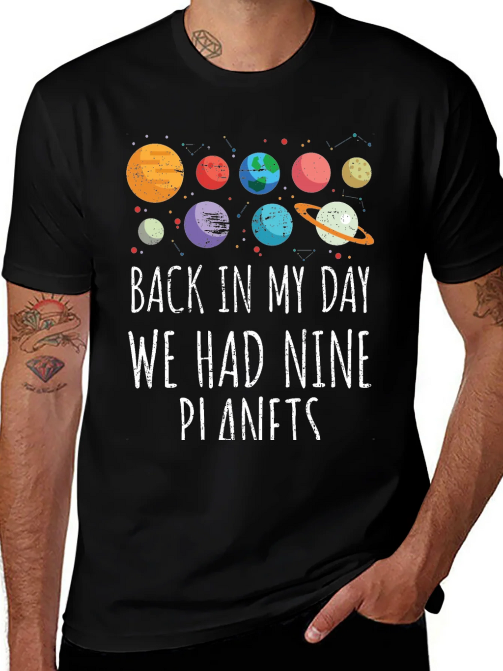 Retro Nine Planets Graphic T-Shirt product image 1
