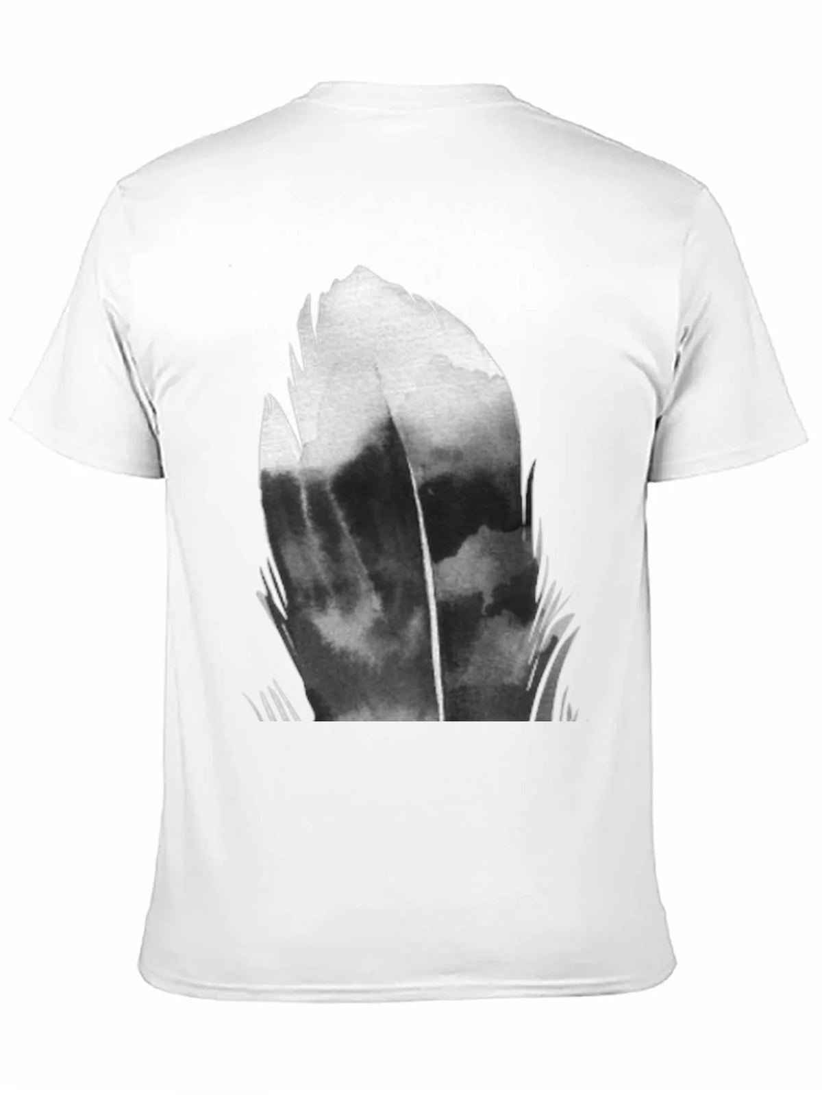 Abstract Feather Graphic Black T-Shirt product image 10