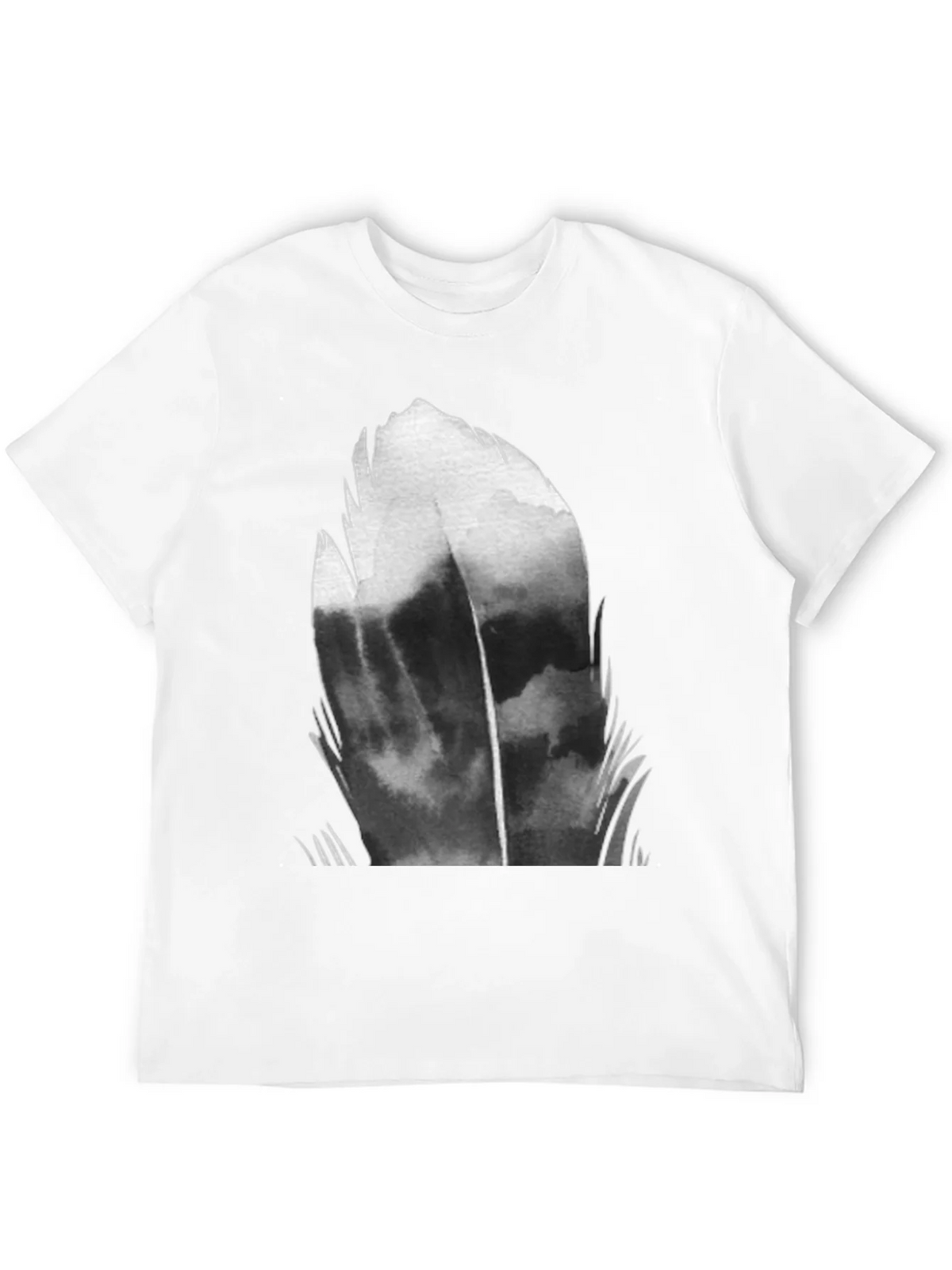 Abstract Feather Graphic Black T-Shirt product image 11