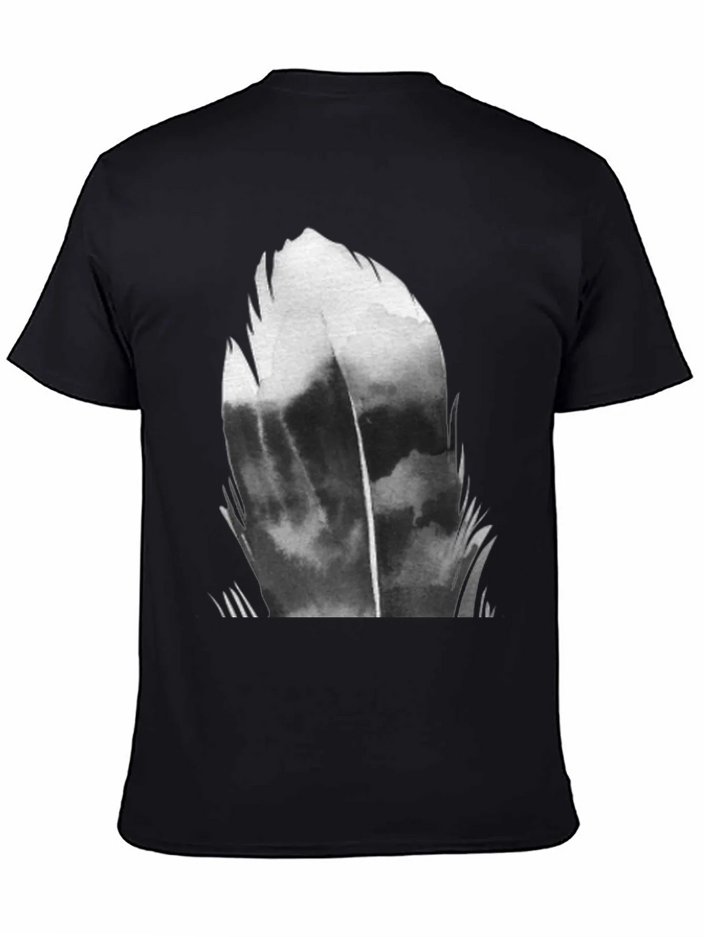 Abstract Feather Graphic Black T-Shirt product image 4