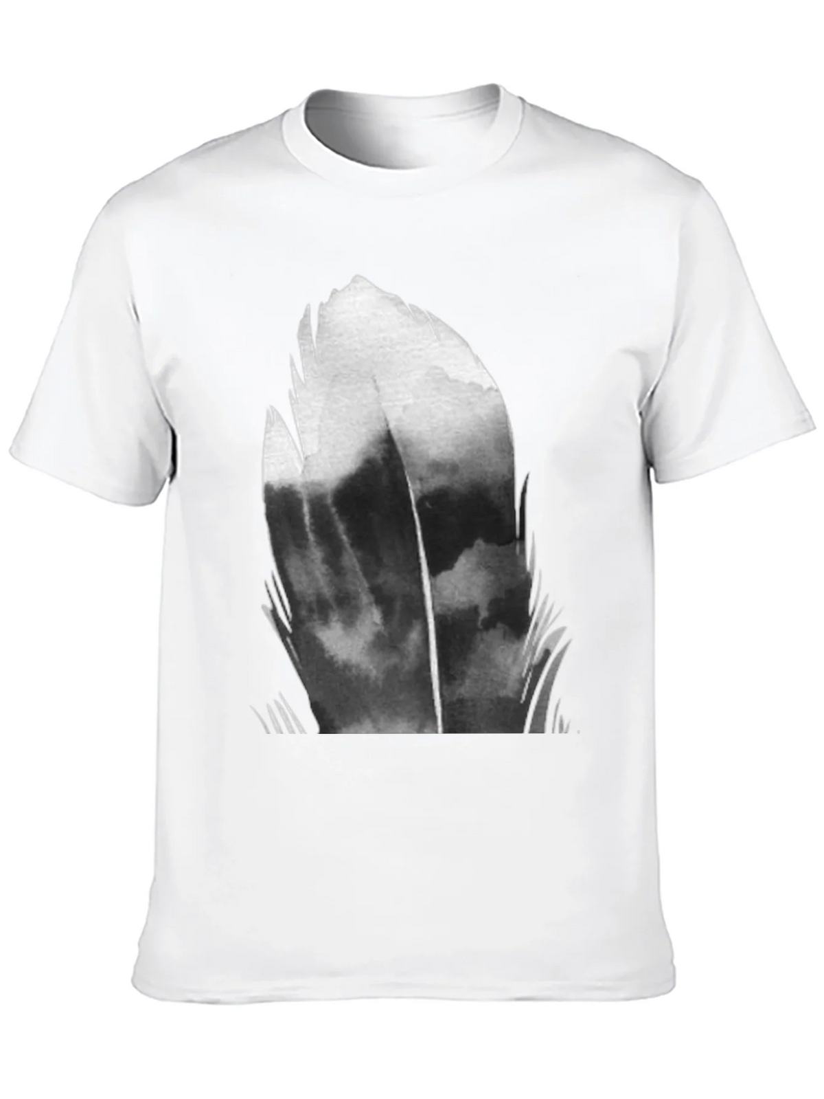Abstract Feather Graphic Black T-Shirt product image 9