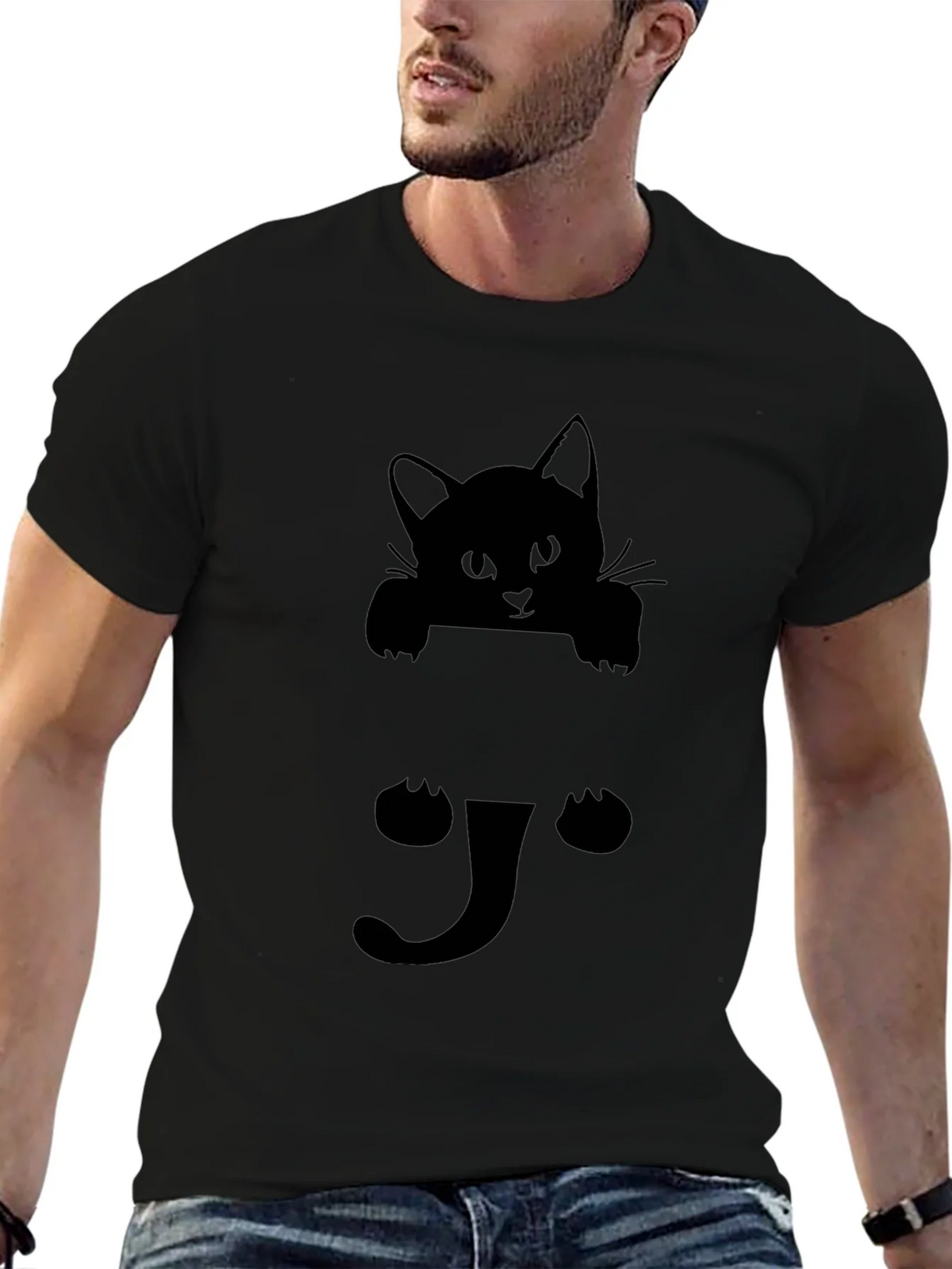 Black Cat Peek-a-Boo Graphic Tee product image 5