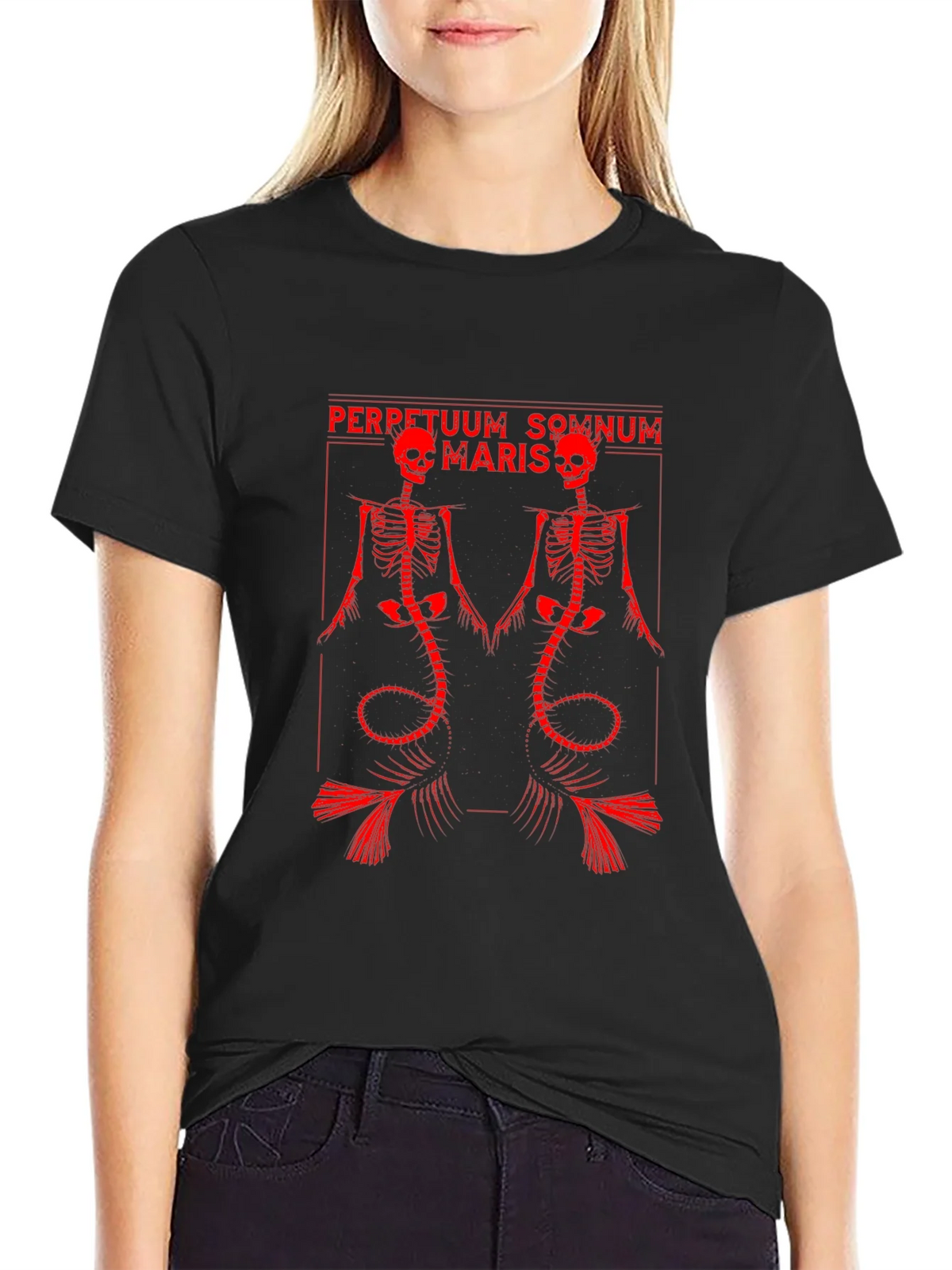 Perpetuum Somnum Maris Skeleton Graphic Tee product image 2