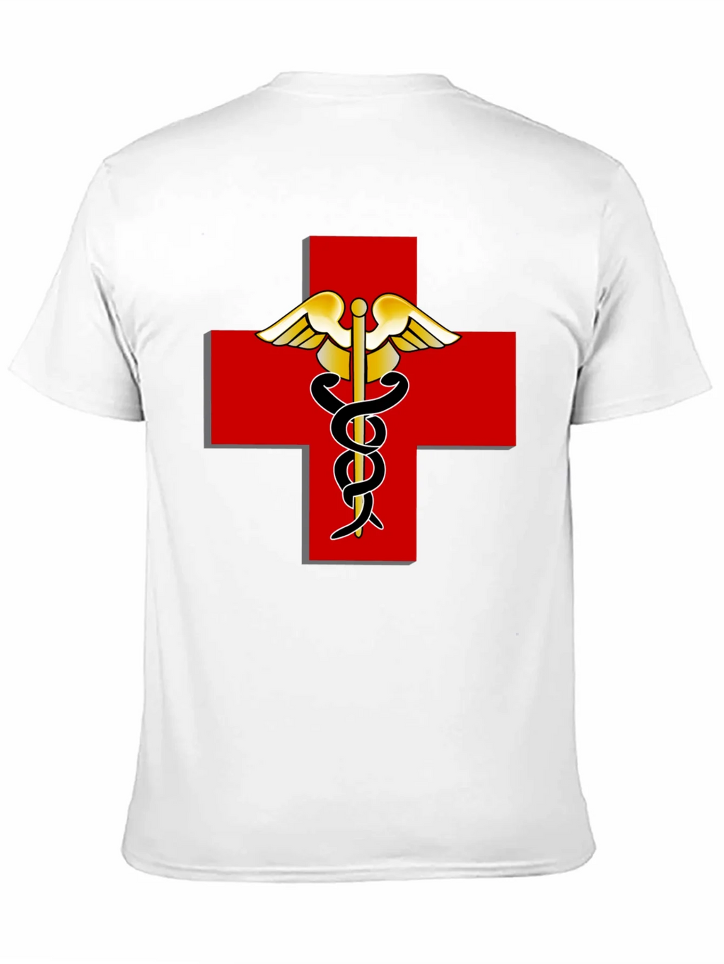 Medical Caduceus Red Cross Black T-Shirt product image 10