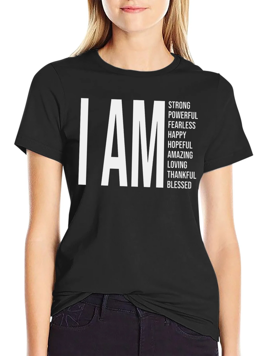 I AM Strong Black Graphic Tee product image 2