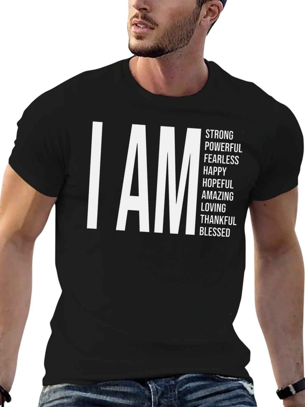 I AM Strong Black Graphic Tee product image 6