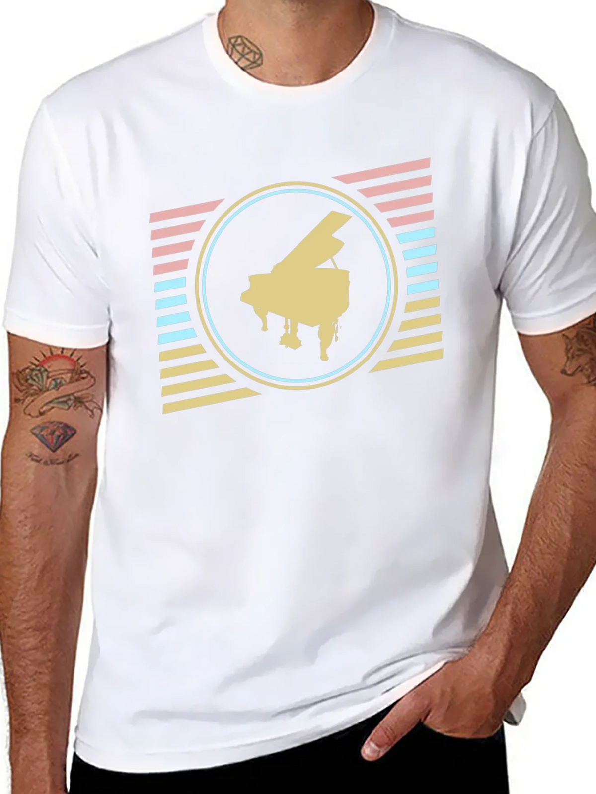 Retro Piano T-Shirt - Vintage Musical Style product image 7