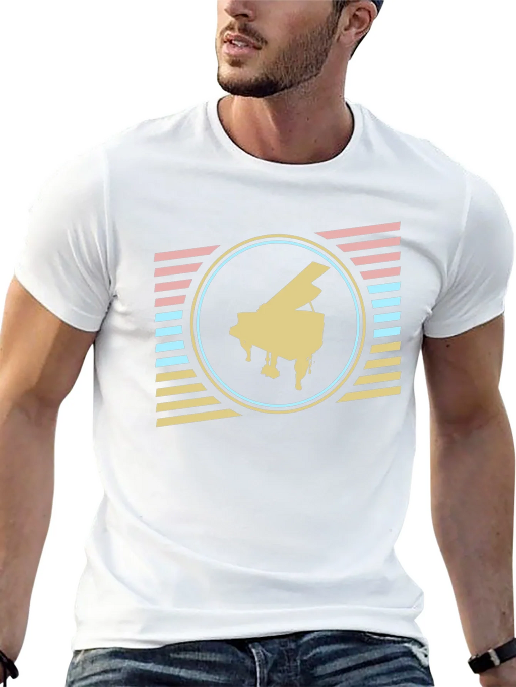 Retro Piano T-Shirt - Vintage Musical Style product image 12